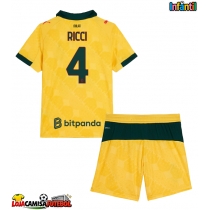 Camisa de Futebol AC Milan Samuele Ricci #4 Equipamento Alternativo Infantil 2025-26 Manga Curta (+ Calças curtas)